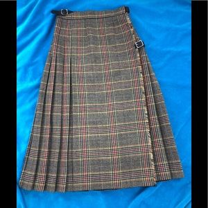 House of Scotland Pleated Plaid Wool Skirt sz 10